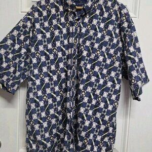 Enro Mens XL Buttoned Down Shirt Geometric Vintage